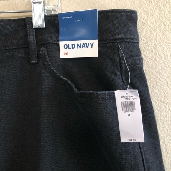 Old Navy High-Waisted Secret Smooth Pockets Button-Fly Frayed-Hem Jean Skirt 26 - Picture 6 of 11